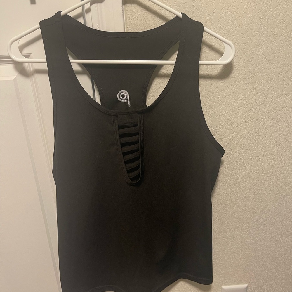 POP Fit Black Racerback Tank Top - Picture 2 of 8